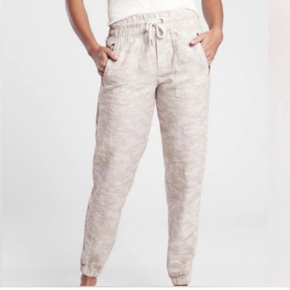 NWT Athleta Cabo Tide Linen Joggers - Picture 2 of 7